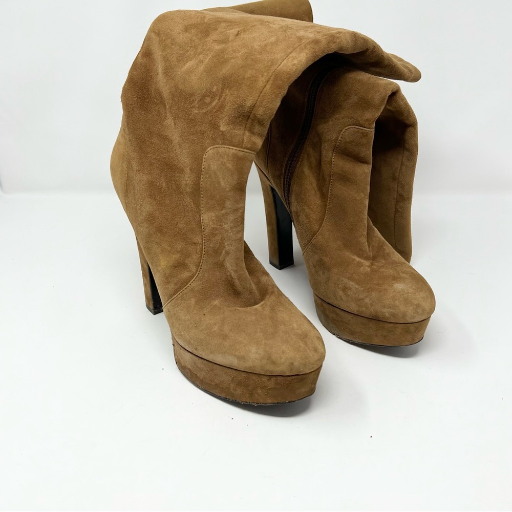 Via Spiga platform suede boots tan size 8